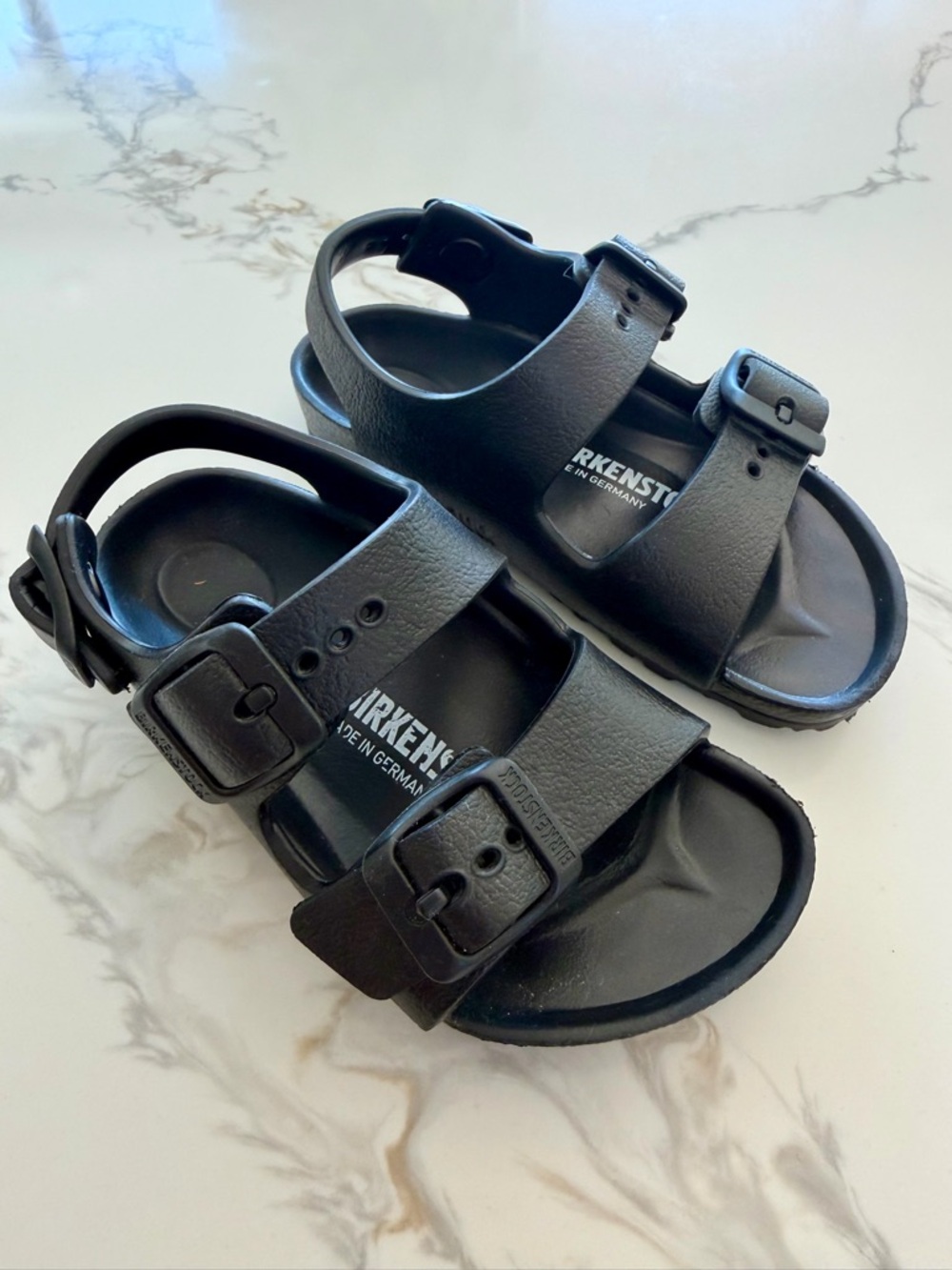 Birkenstock Black Milano Kids' Two-Strap Sandals